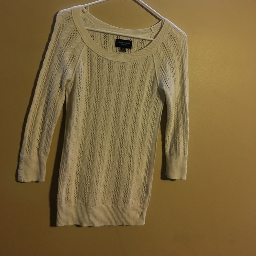 American Eagle white knit sweater