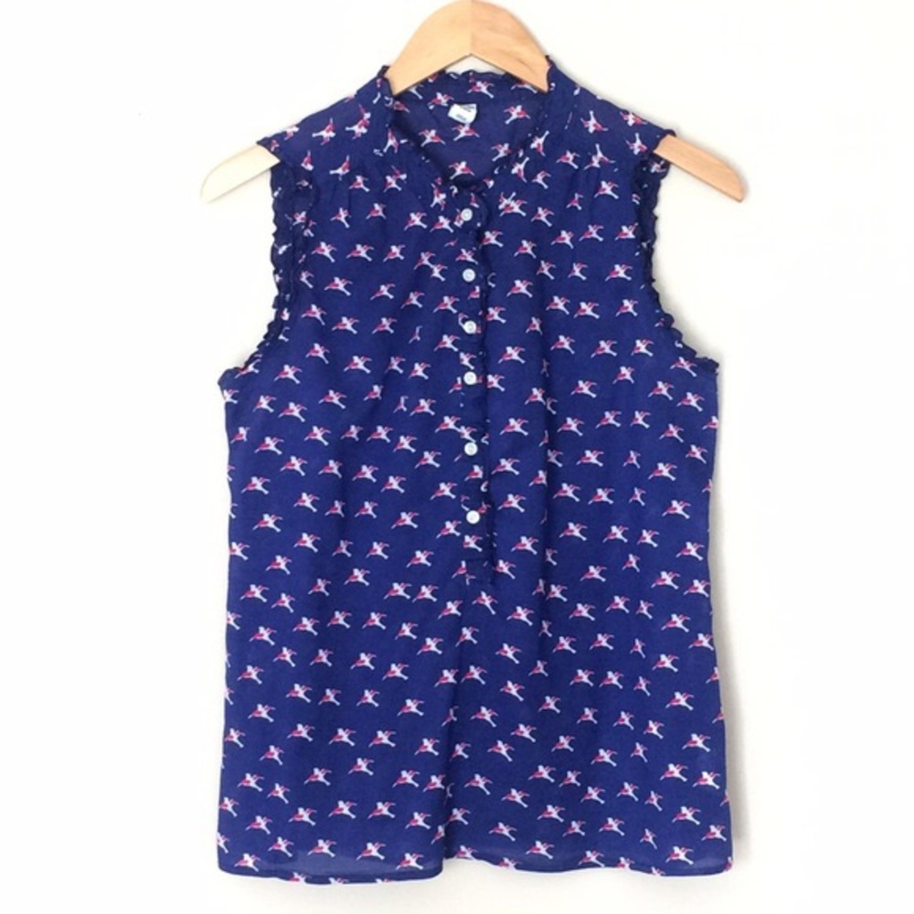 Old Navy dove print sleeveless blouse