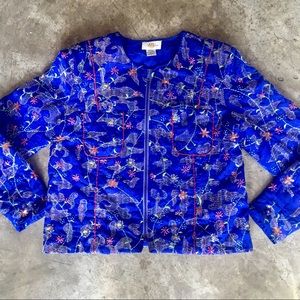 Vintage Boho Beaded & Embellished Silky Jacket L