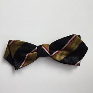 Vintage Clip-On Striped Bow Tie
