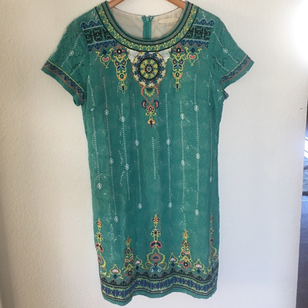 Turquoise Embroidered dress