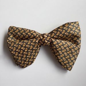 Vintage Paisley Print Clip-On Bow Tie