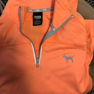 Orange workout quarter zip