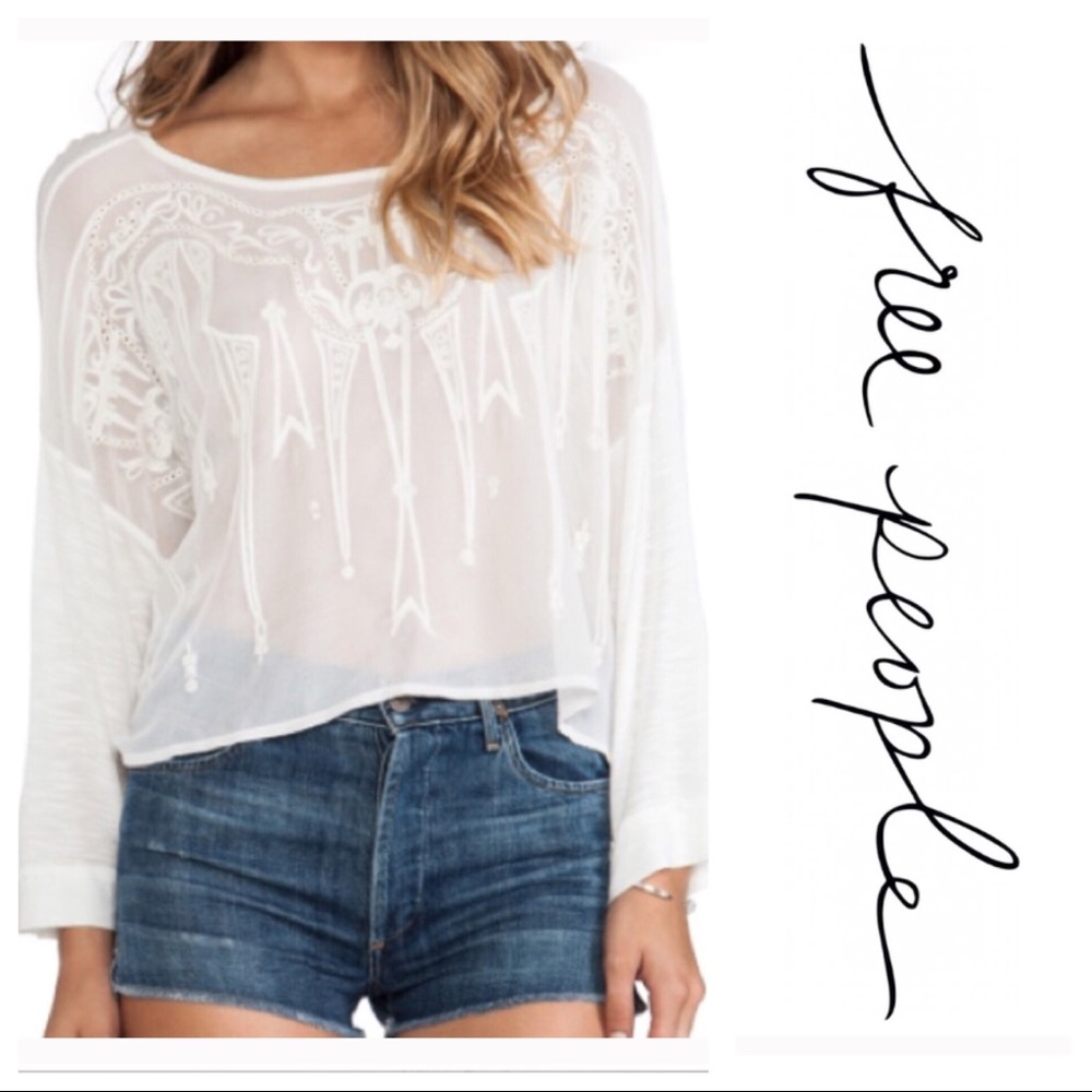 💕Free People Embroidered Top 💕