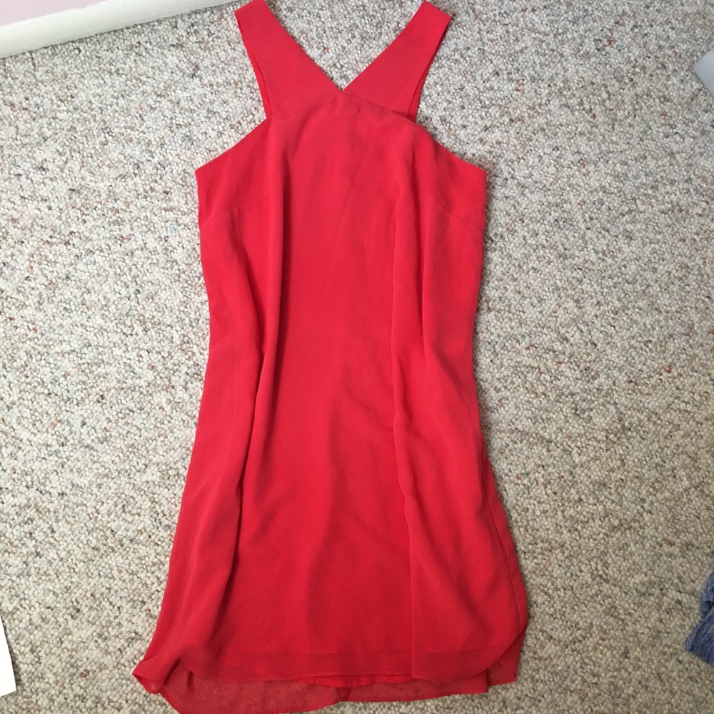 EUC BCBG high neck shift dress in coral