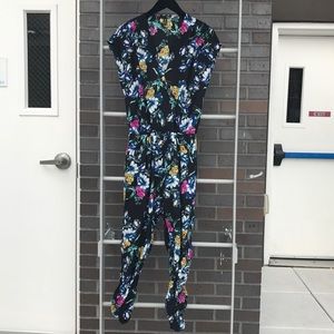 Aqua Multicolor Floral Jumpsuit