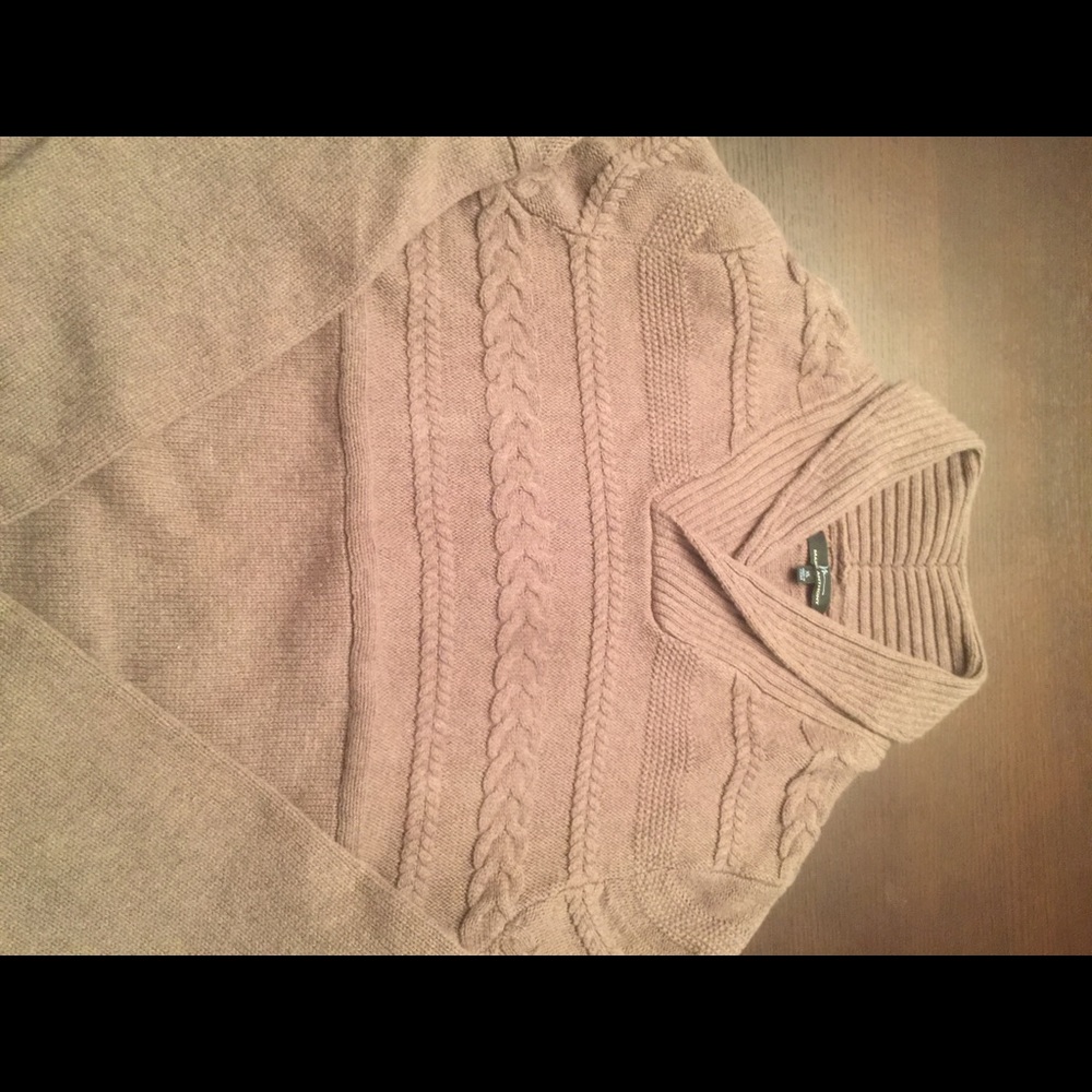 Brown cowlic men's sweater. Very simple.