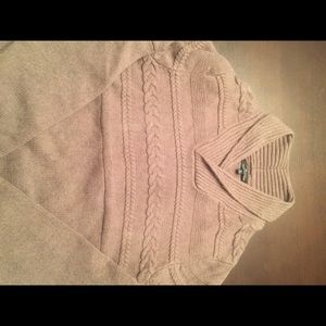 Brown cowlic men's sweater. Very simple.