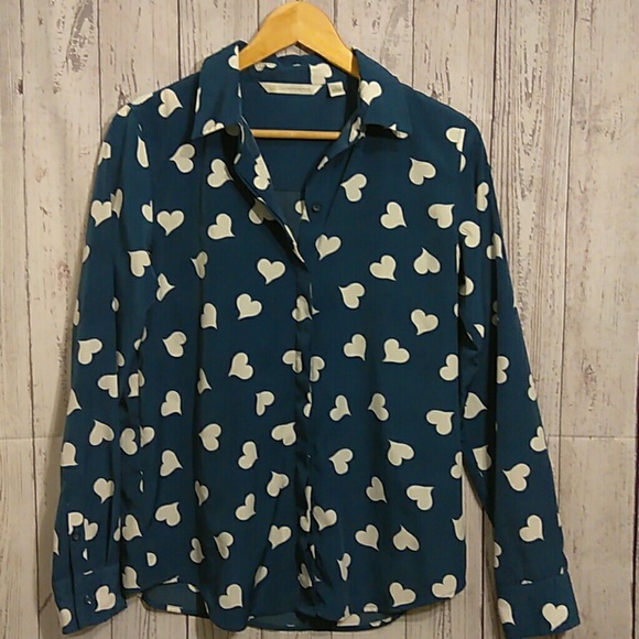 SOLD Lc Lauren Conrad Bold heart top Blouse - Picture 2 of 6