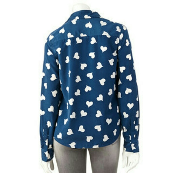 SOLD Lc Lauren Conrad Bold heart top Blouse - Picture 5 of 6