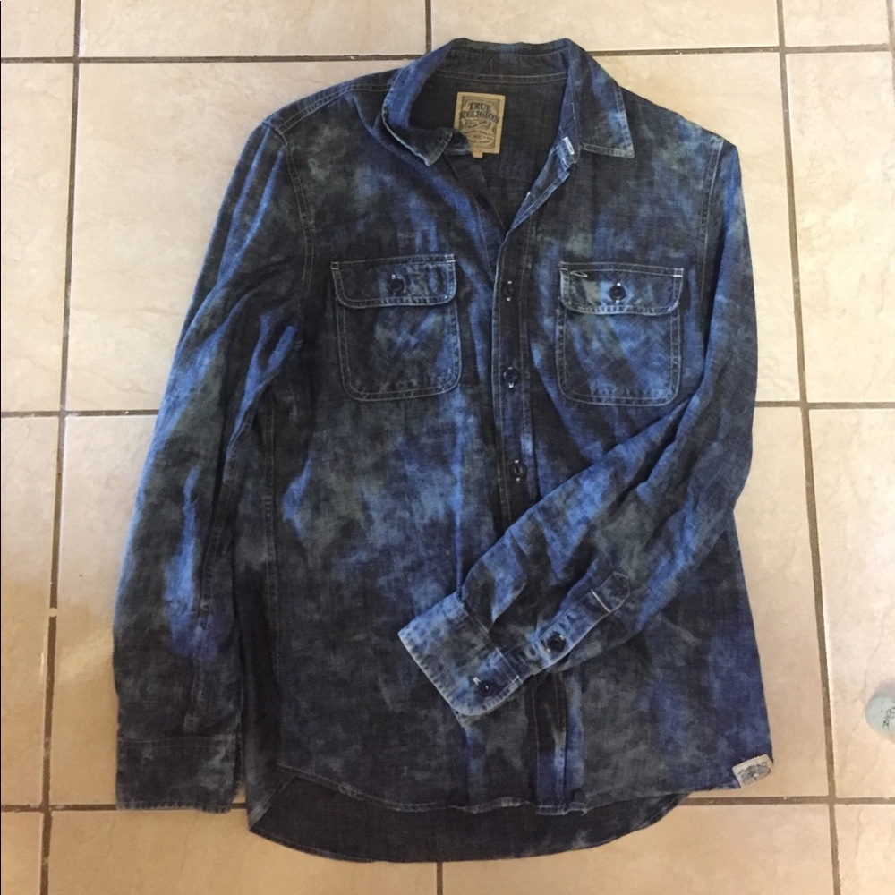 True religion denim button up shirt