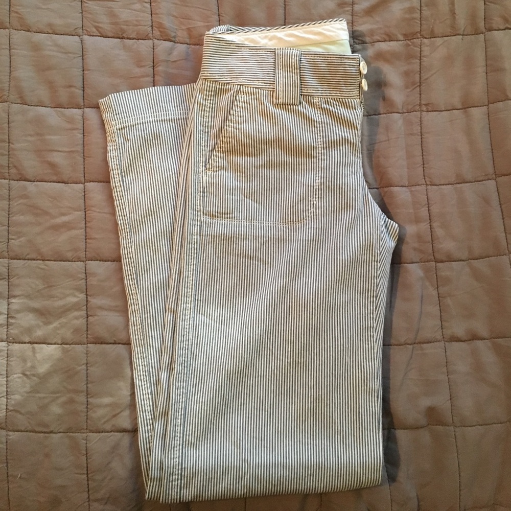 Wide leg striped Low rise pants