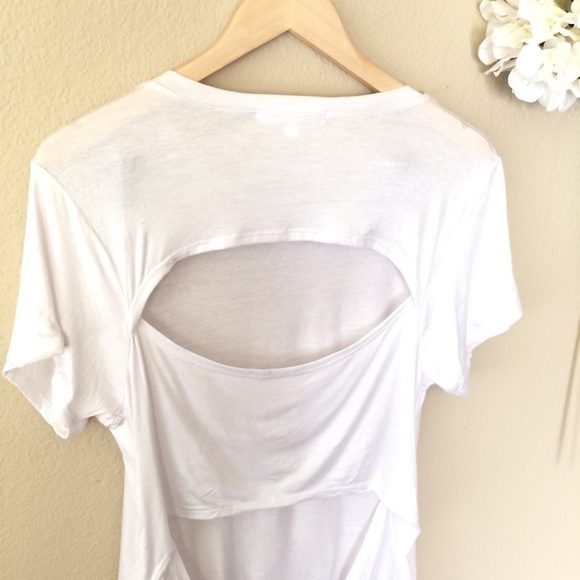 C&C California Tops - C&C California White Open Back Tee