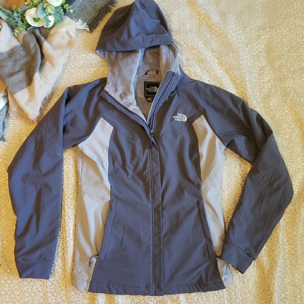 The north face purple waterproof coat