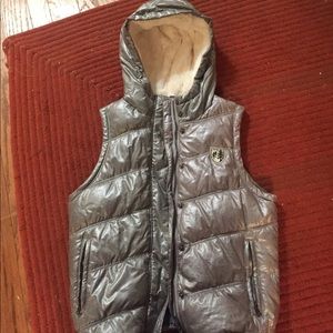 Metallic silver hooded vest