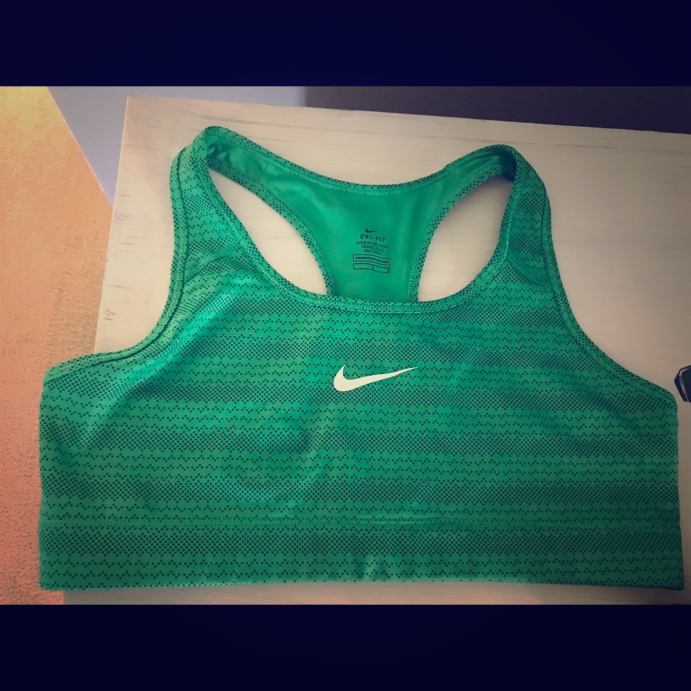 Green Nike sports bra size L