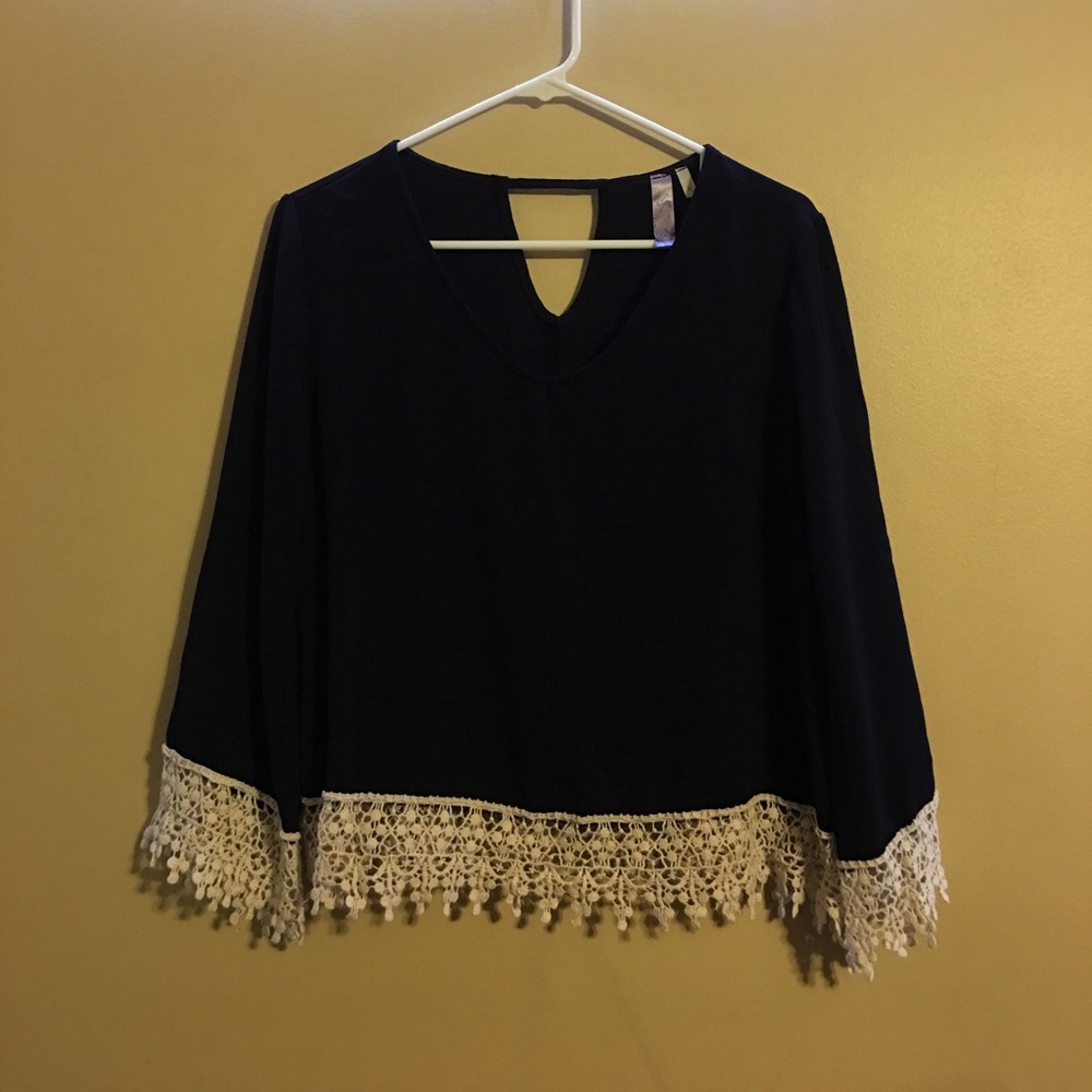 Navy blue super cute top