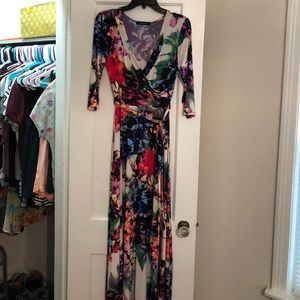 Maxi Floral Wrap Dress
