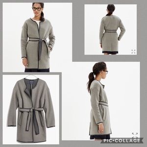 NWTs!!! Madewell Faux-Leather Tipped Wrap Coat