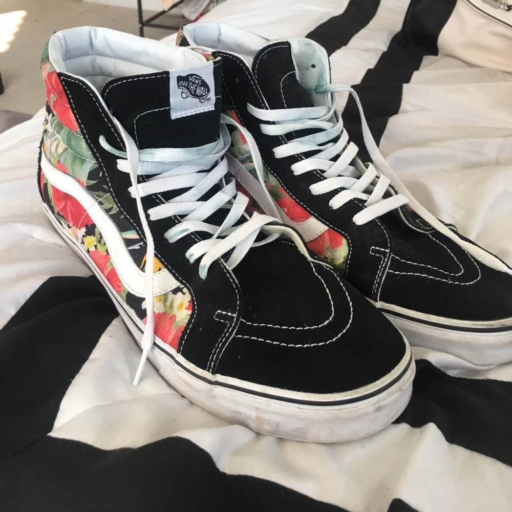 High top floral Vans