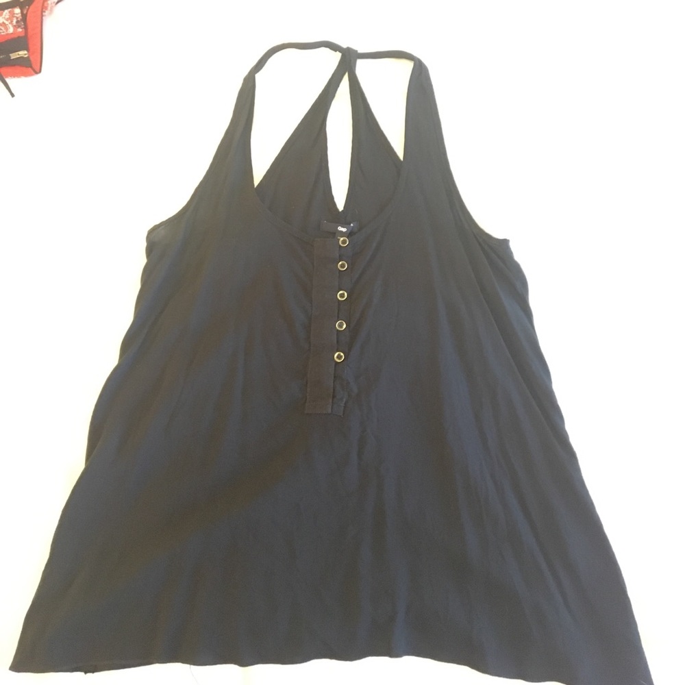 Gap black button tank with cute back