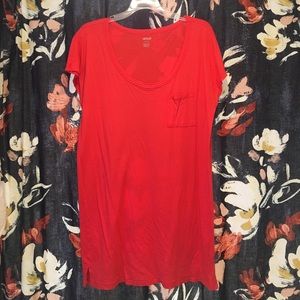 Aerie long tunic t shirt in red