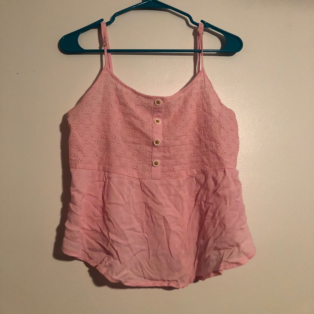 Pink flower tank top