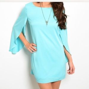 3/4 length sleeve teal dress nwt