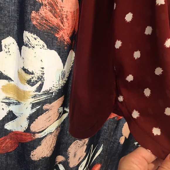 LOFT merlot spotted tank top medium - Picture 2 of 4