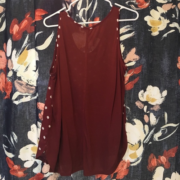 LOFT merlot spotted tank top medium - Picture 4 of 4