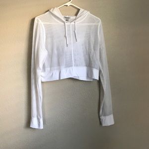 White workout hoodie