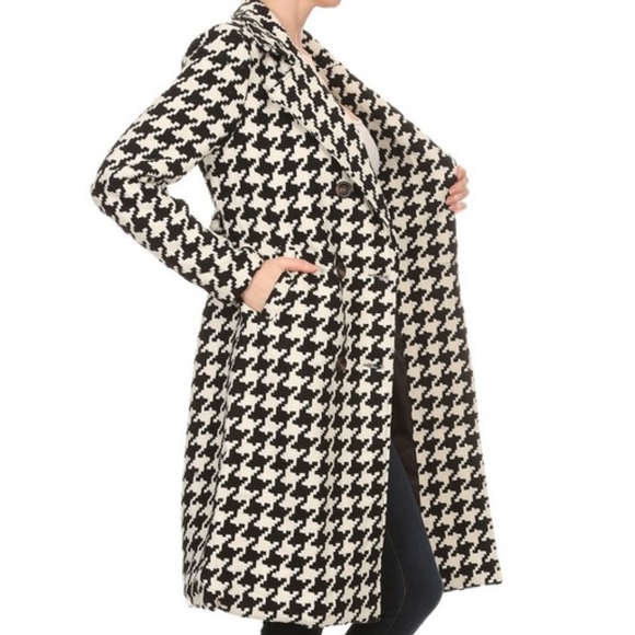 Classic Houndstooth Trench Coat - Picture 3 of 8