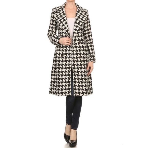 Classic Houndstooth Trench Coat - Picture 4 of 8
