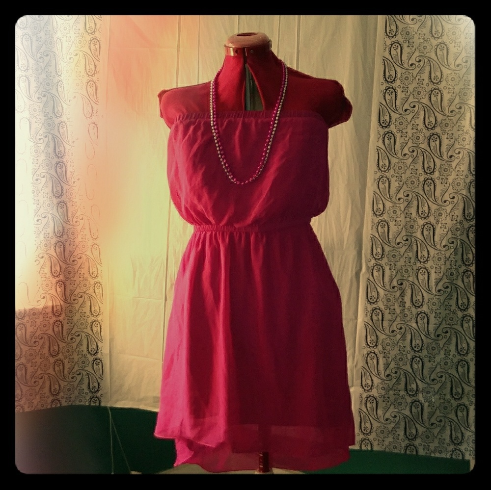 Pink High Low Semi-Formal Dress