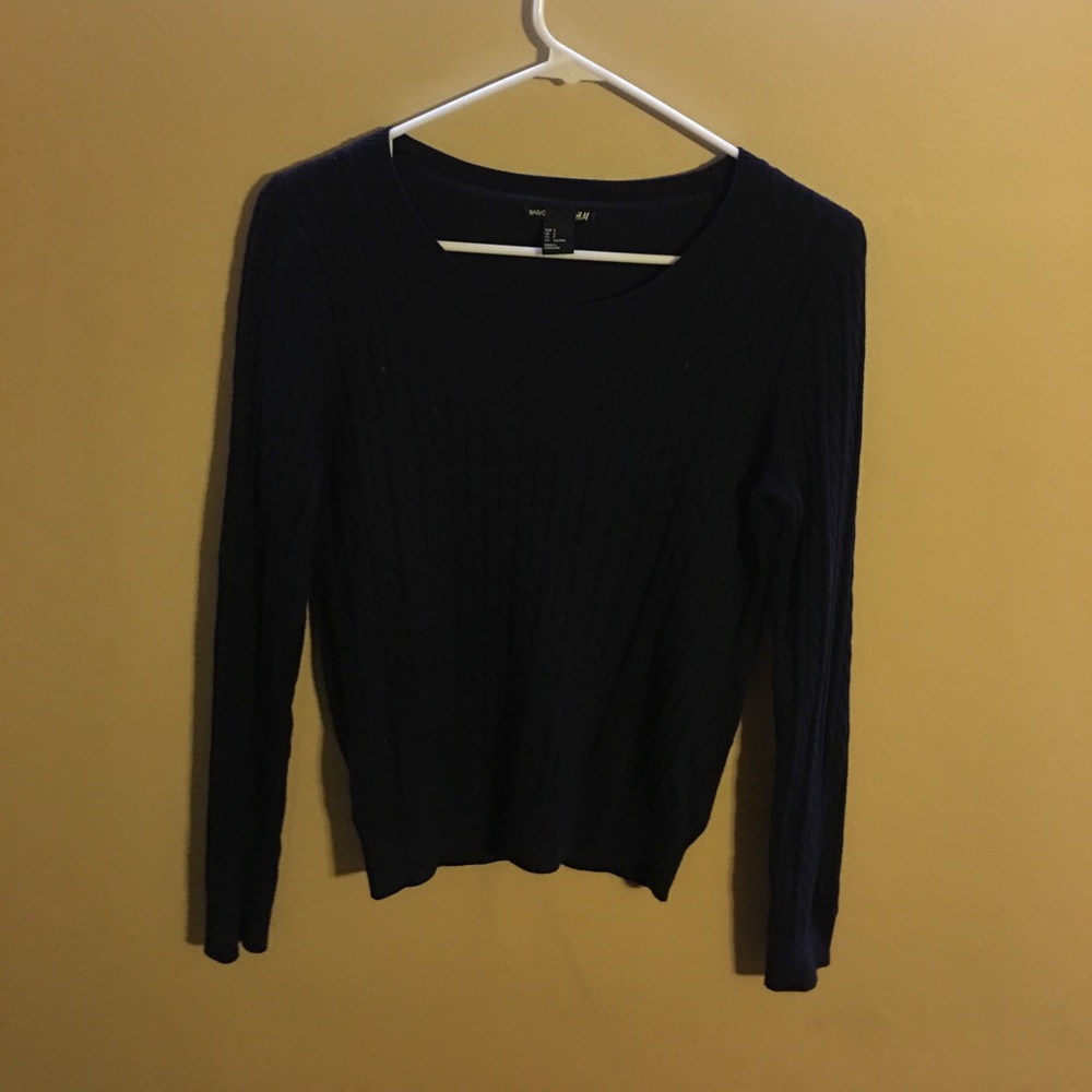 Navy blue knit sweater