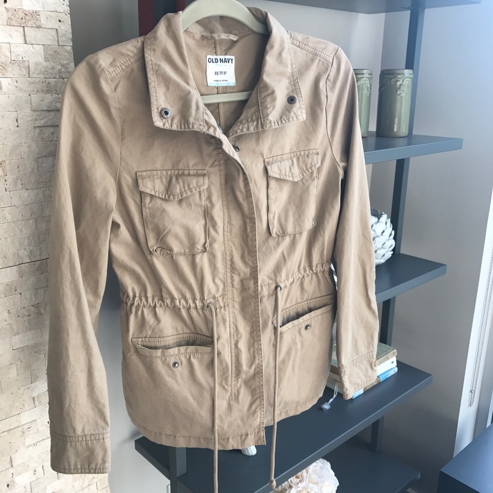 Old Navy Twill Utility Jacket in Tan Khaki