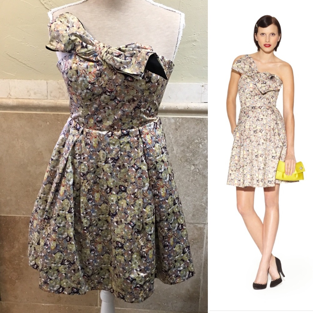 KATE YOUNG 80’s Style Floral Strapless Dress 4 NWT
