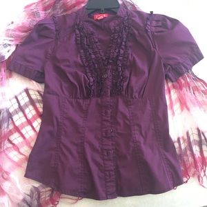 Eggplant colored Elle ruffle blouse 👚