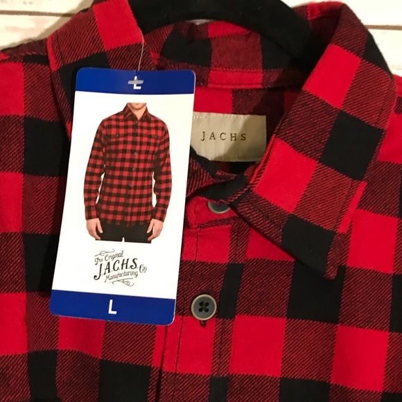 JACHS Red/black flannel shirt.. new with tags - Picture 2 of 5