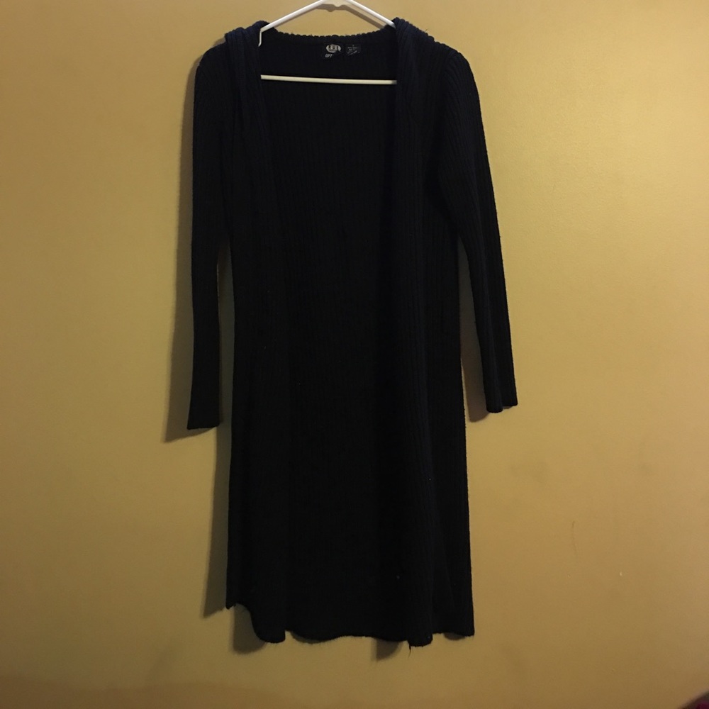 Long black cardigan!