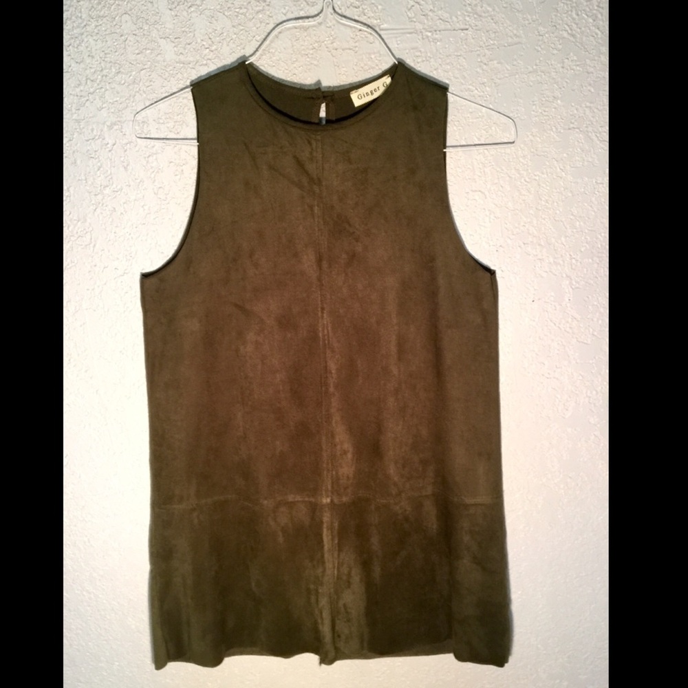 Olive Faux-Suede Mini Dress