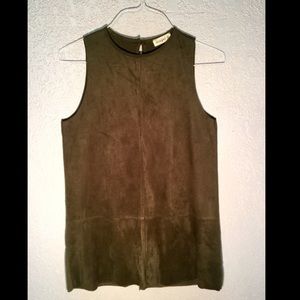 Olive Faux-Suede Mini Dress