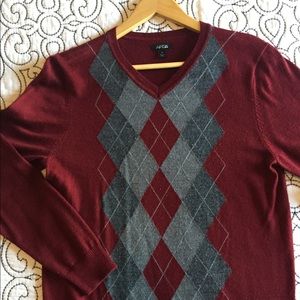 V-neck Argyle sweater