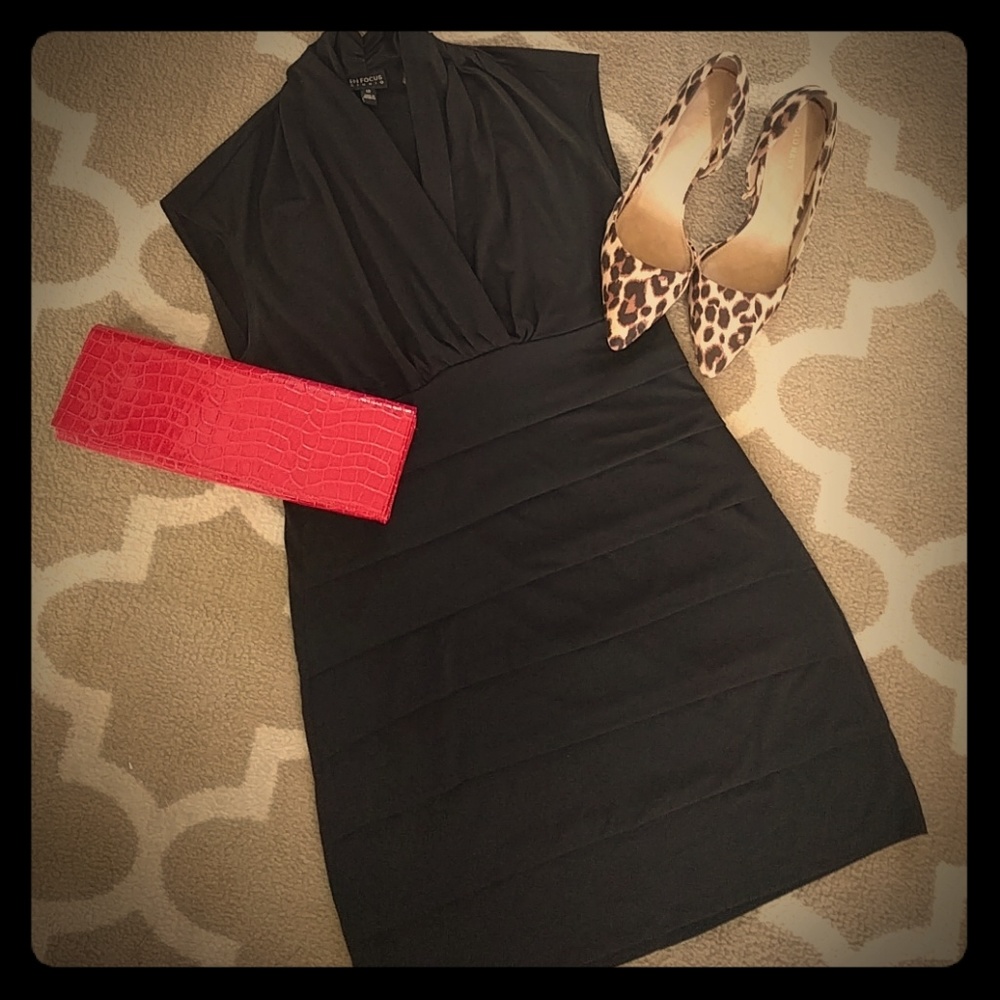 Black layered mini dress, sz 12