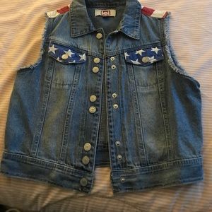 Lei patriotic cutoff Jean jacket