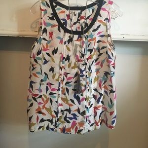 // silk Anthropologie top //