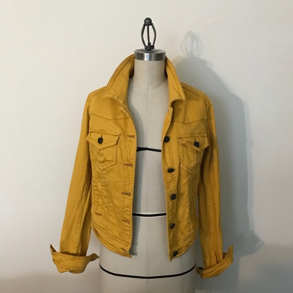 mustard denim jacket womens