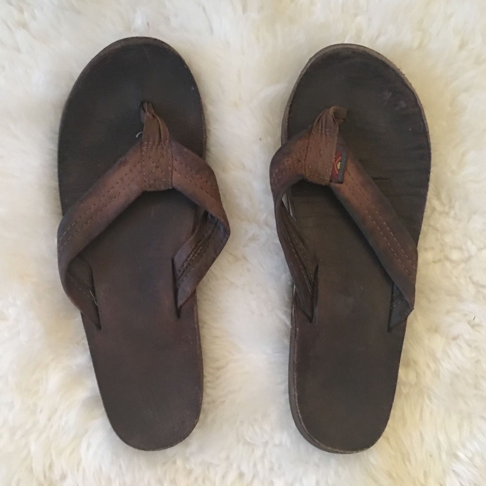 Rainbow flip flops