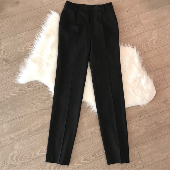 black slim leg work trousers