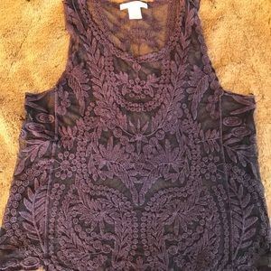 Navy blue lace tank top